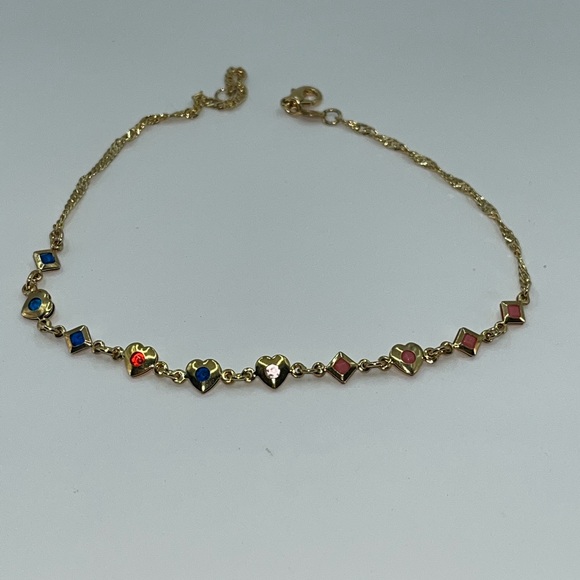 Jewelry - 18KGF Hearts & Diamonds Bracelet